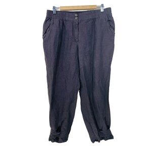 Poetry Women Size  UK 16/US 12 Silk Linen Tapered Casual‎ Pants Brown